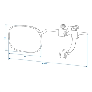 ProPlus Campingspejl konveks glas 410 x 140 x 190 mm