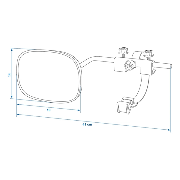 ProPlus Campingspejl fladt glas 410 x 140 x 190 mm