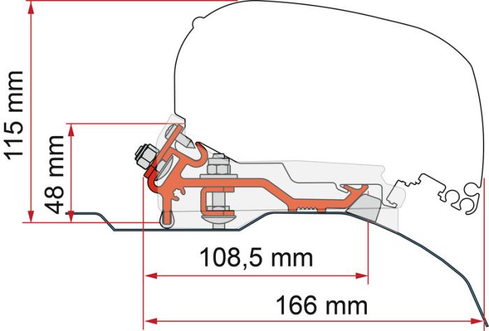 Montagebeslag F80S/F85L til Ducato/Jumper/Boxer H2 med højt tag 